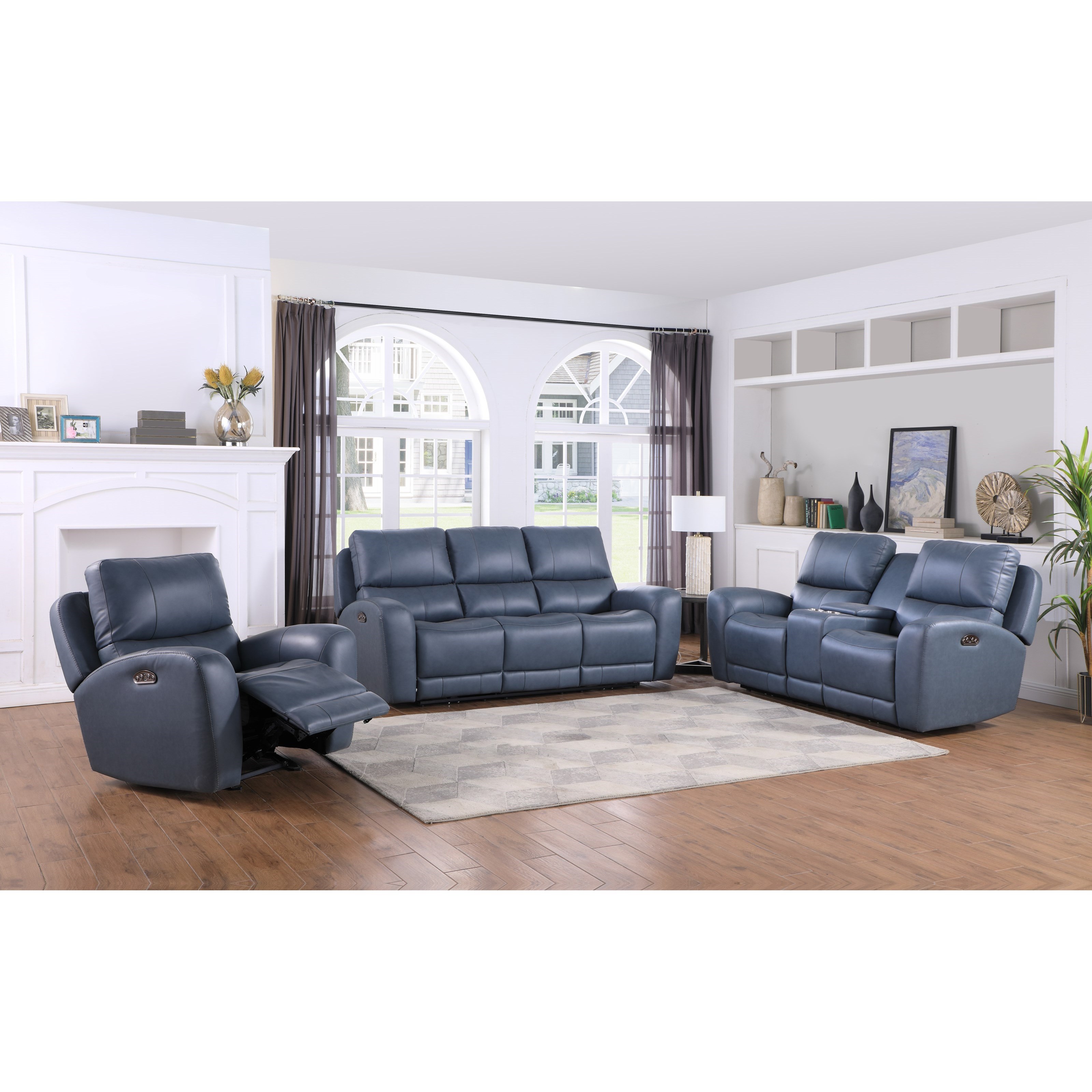 Indigo bay leather power reclining loveseat deals